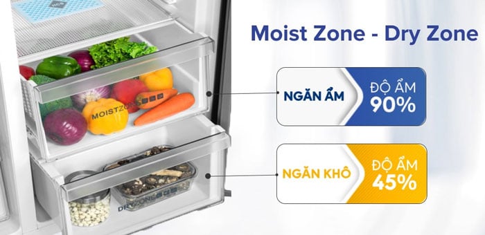 AQUA AQR IG696FS GB còn được trang bị 2 ngăn chứa riêng biệt