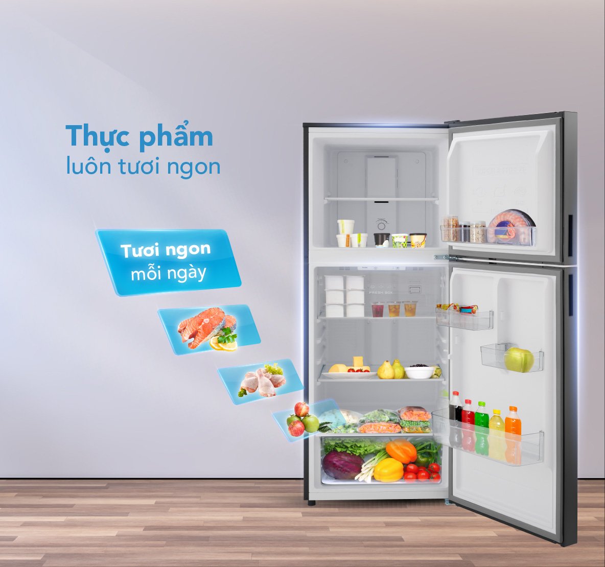 Tủ lạnh HR T8286GB của Funiki được ứng dụng công nghệ làm lạnh đa chiều