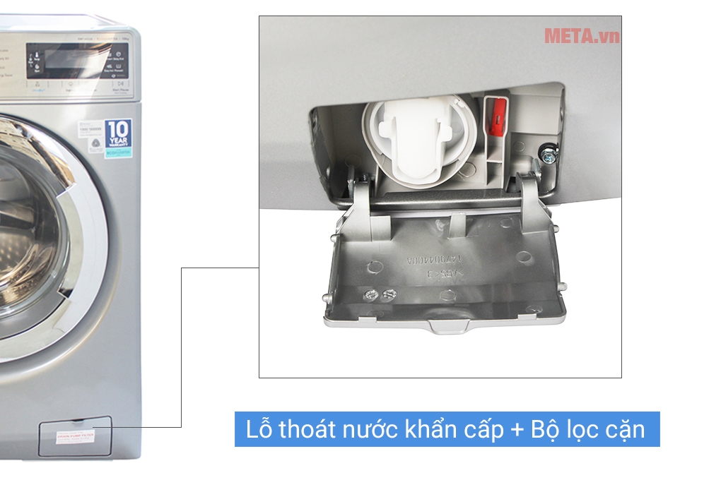 Cấu tạo nơi thoát nước ra của máy giặt Electrolux EWF14023S