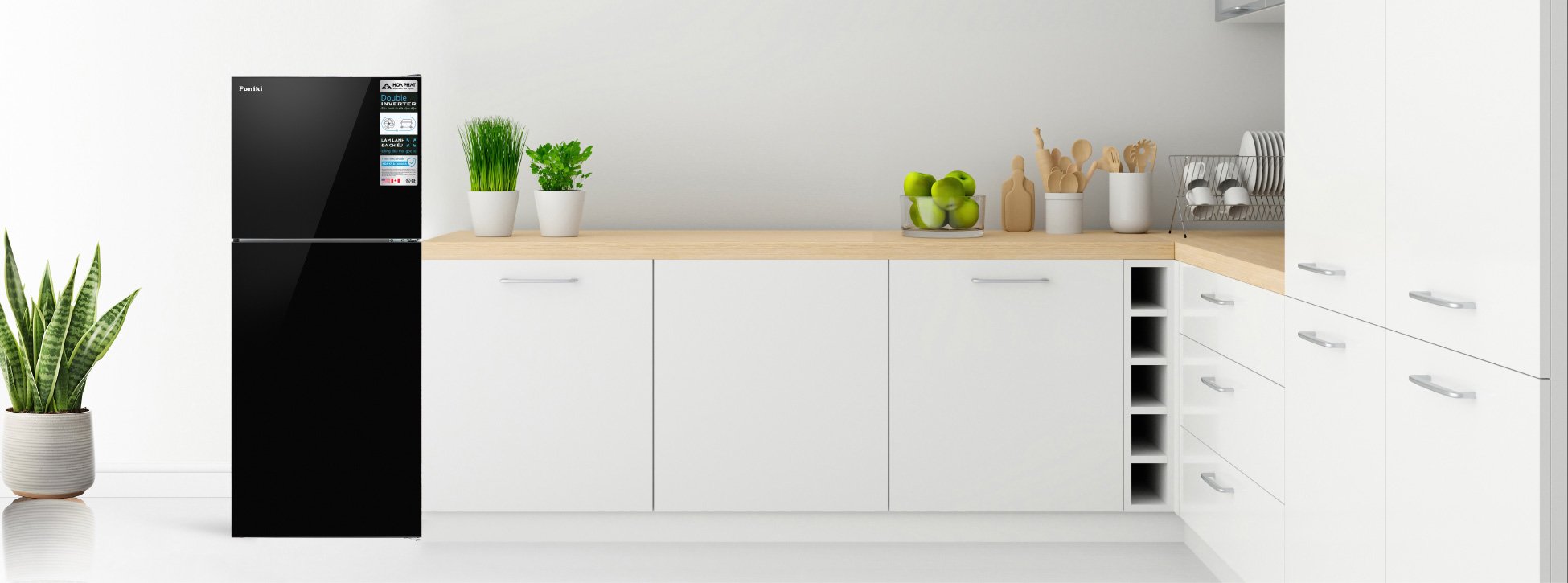 Tủ lạnh cánh kính Funiki Inverter HR T8286GB 286 lít