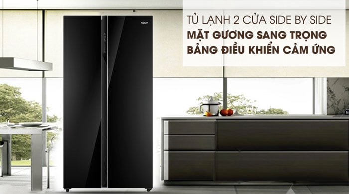 Tủ lạnh AQUA AQR IG696FS có thiết kế side by side hiện đại