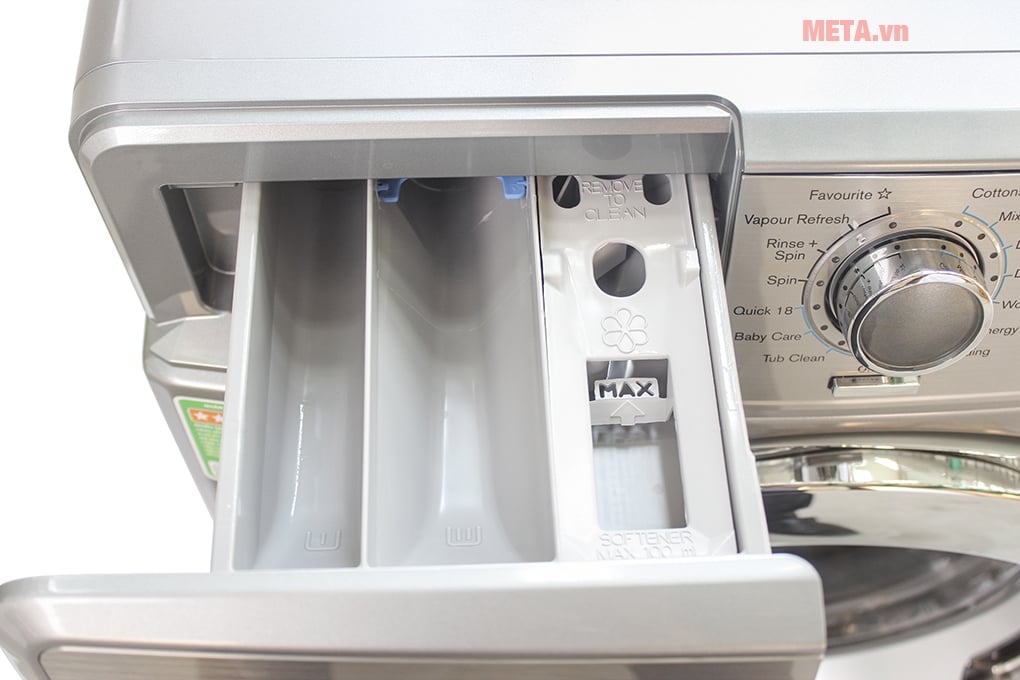 Máy giặt Electrolux EWF14023S có khay chứa bột giặt và nước xả riêng biệt