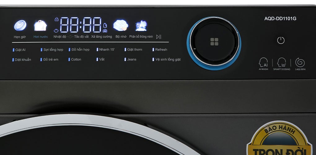 Máy có 12 chương trình giặt