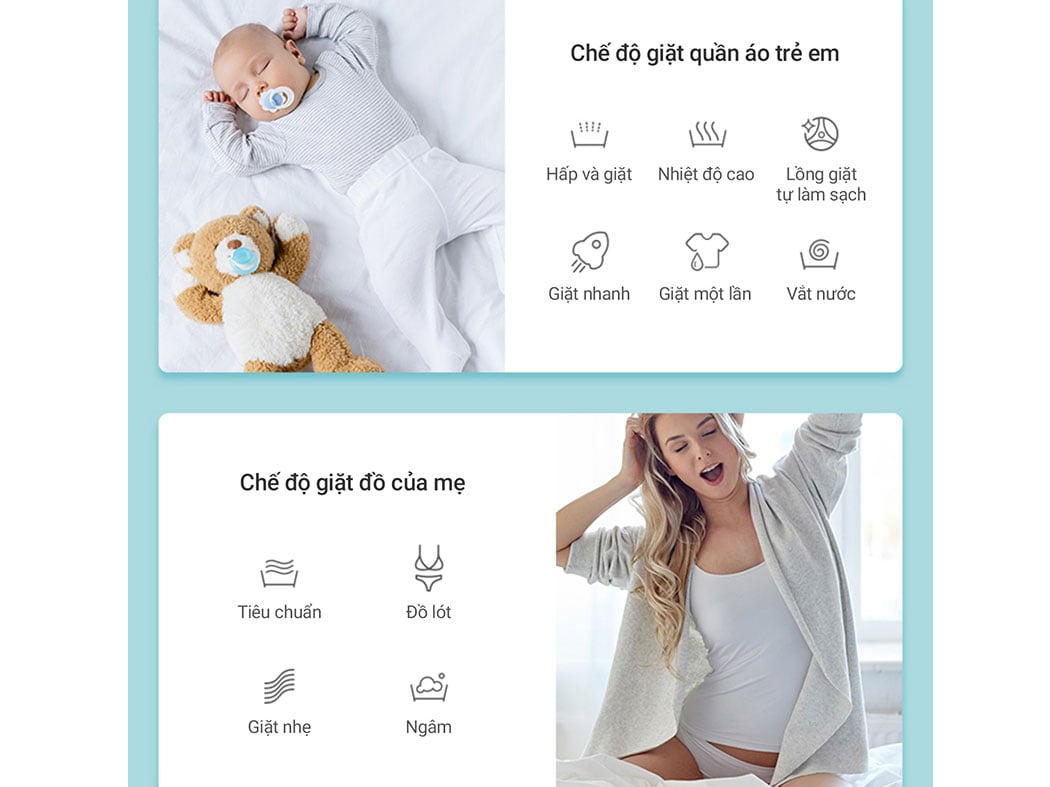 Máy giặt mini Lumias có chế độ giặt trẻ em, đồ của mẹ