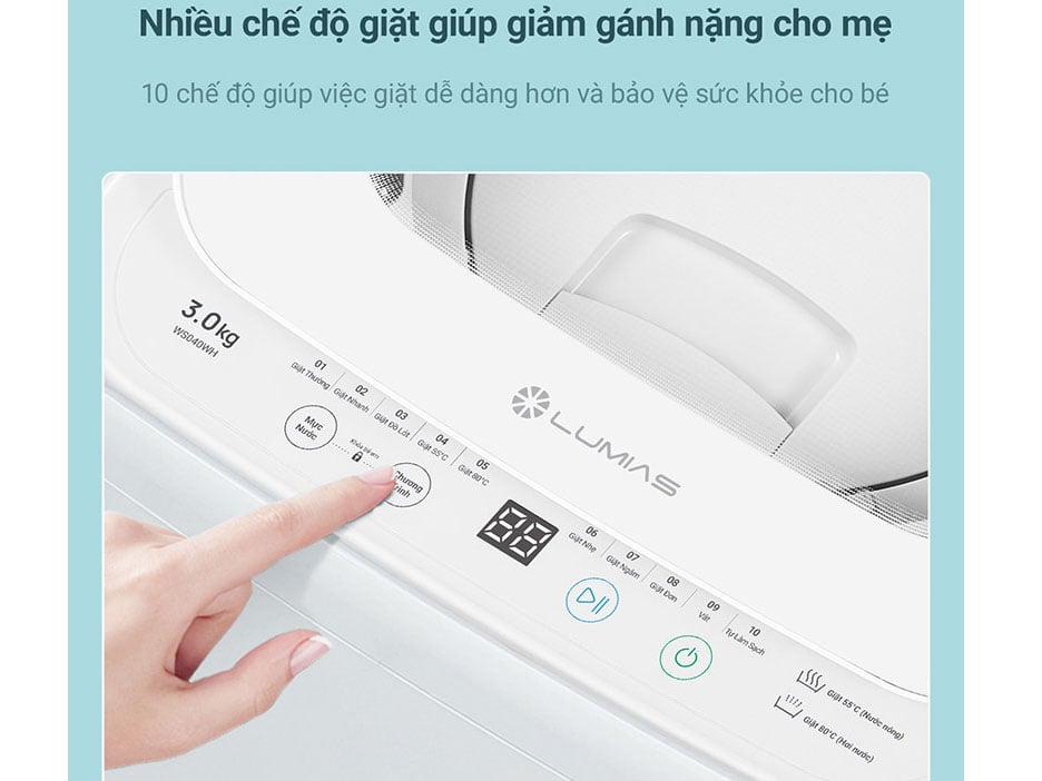 Máy giặt có 10 chế độ lựa chọn