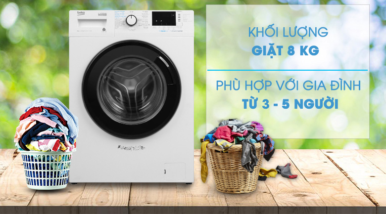 Khối lượng giặt 8kg