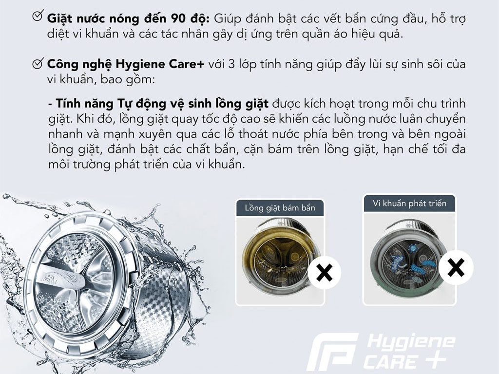 Máy giặt có tính năng vệ sinh lồng giặt
