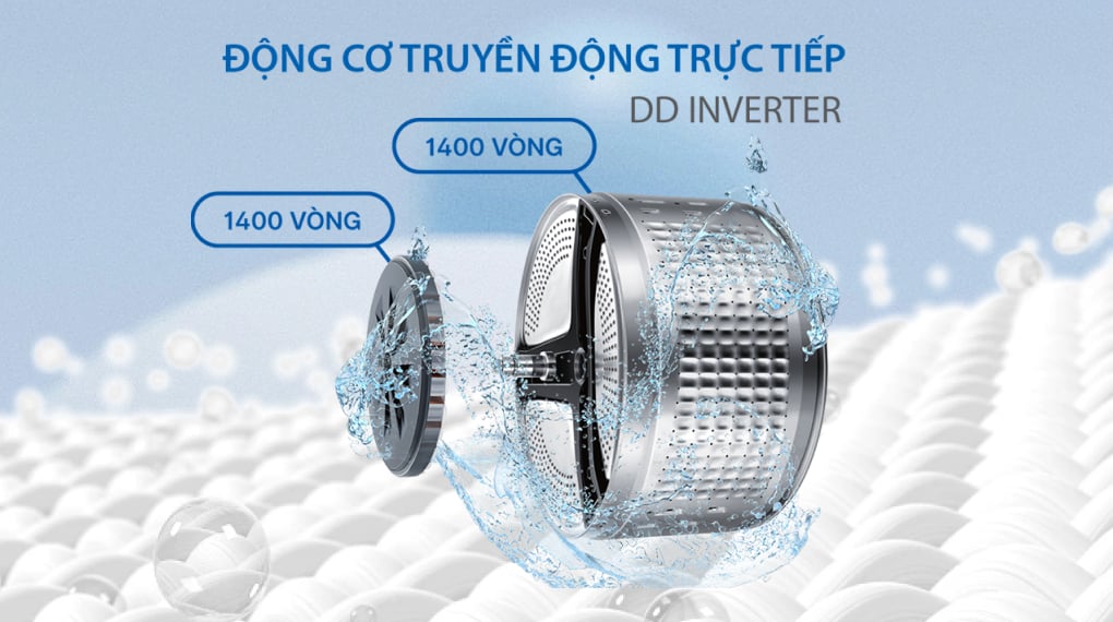 Máy giặt inverter vận hành êm ái