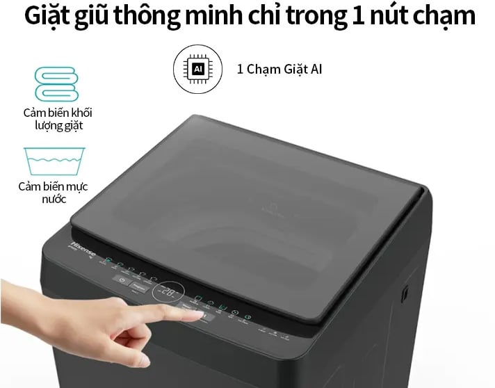 Công nghệ 1 chạm AI thông minh – Giặt dễ dàng, tiết kiệm tối ưu