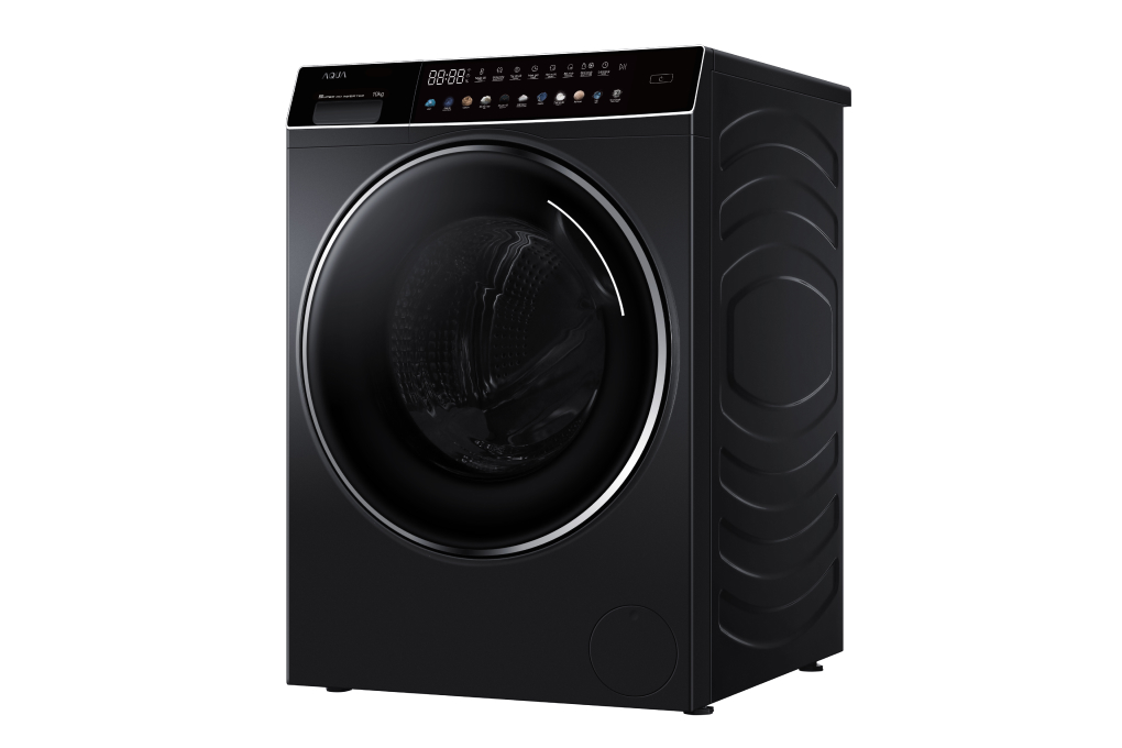 Máy giặt AQUA AQD-DDW1000J BK sở hữu thiết kế lồng ngang gọn gàng, hiện đại