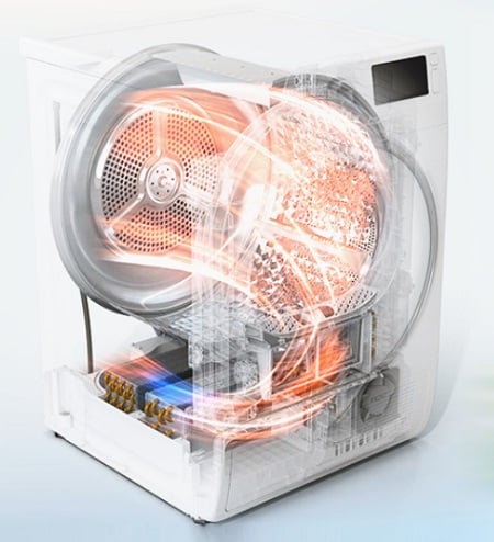 Máy sấy Electrolux EDH903R9WB ứng dụng công nghệ Heat pump sấy hiệu quả, tiết kiệm tới 50% điện năng