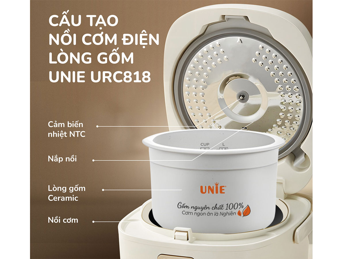 Nồi cơm điện có lòng nồi bằng gốm