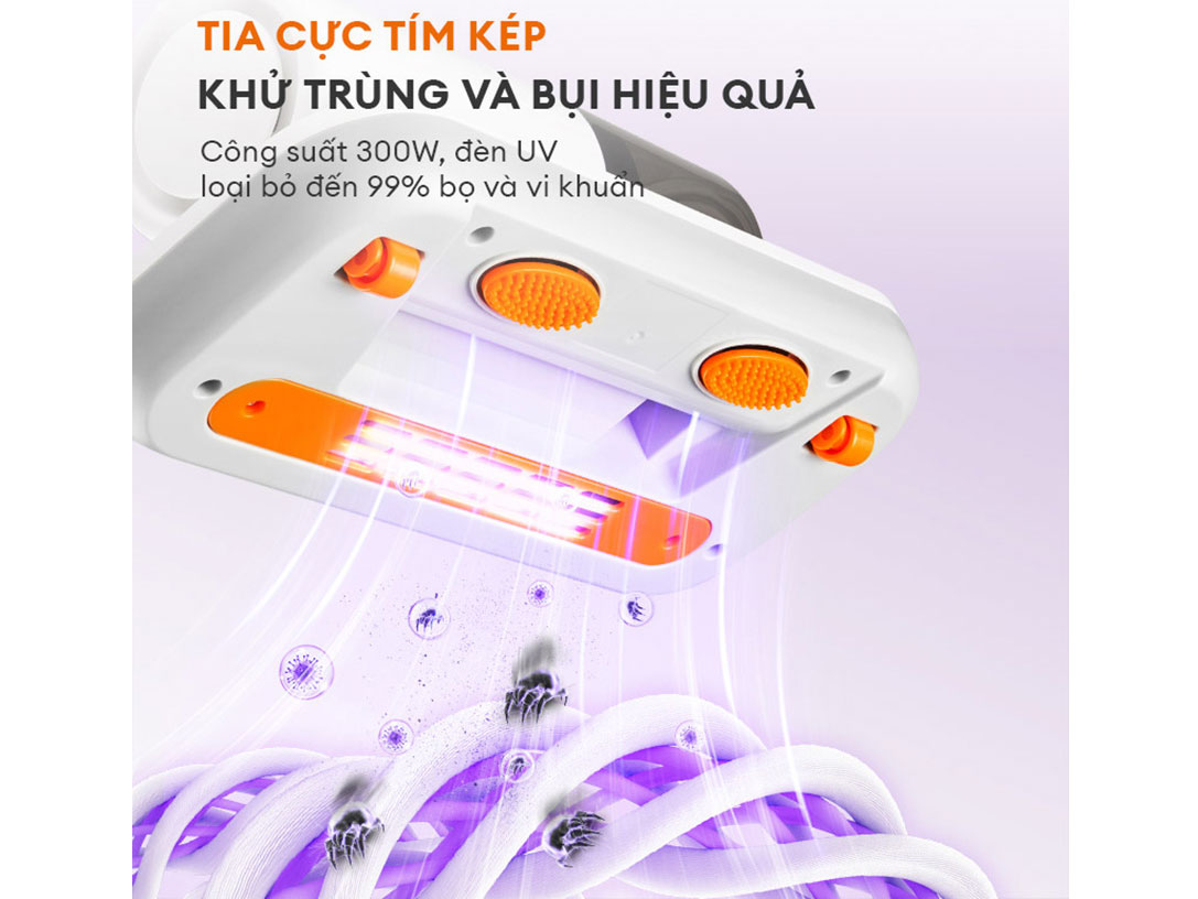 Gaabor VCD10M-WH02A khử trùng và bụi hiệu quả nhờ tia cực tím