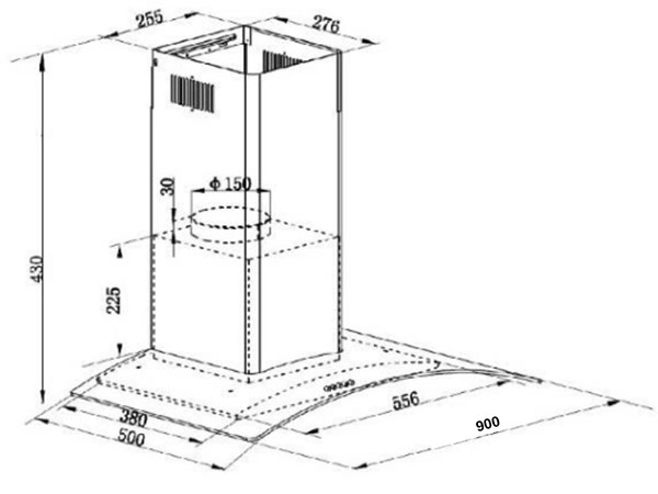 Kích thước của GrandX GX H90C62B