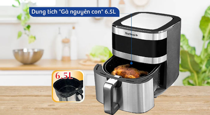 Nồi chiên không dầu BlueStone AFB-5885 sở hữu dung tích 6,5 lít