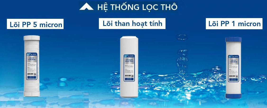 Hệ thống lọc thô của máy lọc nước RO Hòa Phát