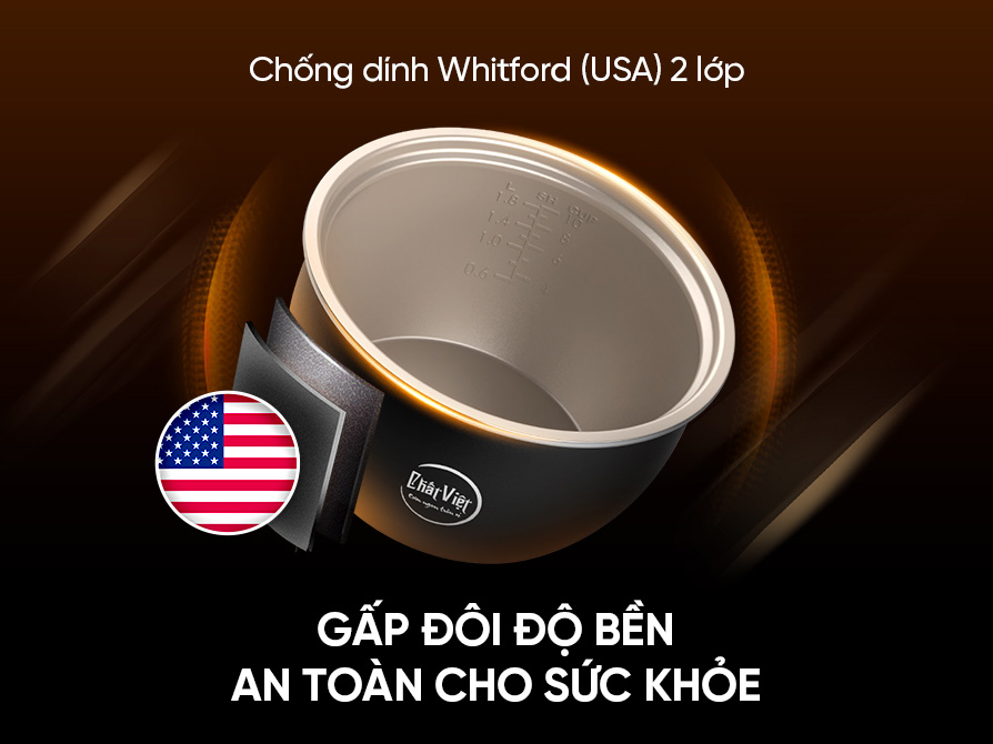 Nồi cơm điện dùng chống dính Whitford rất an toàn