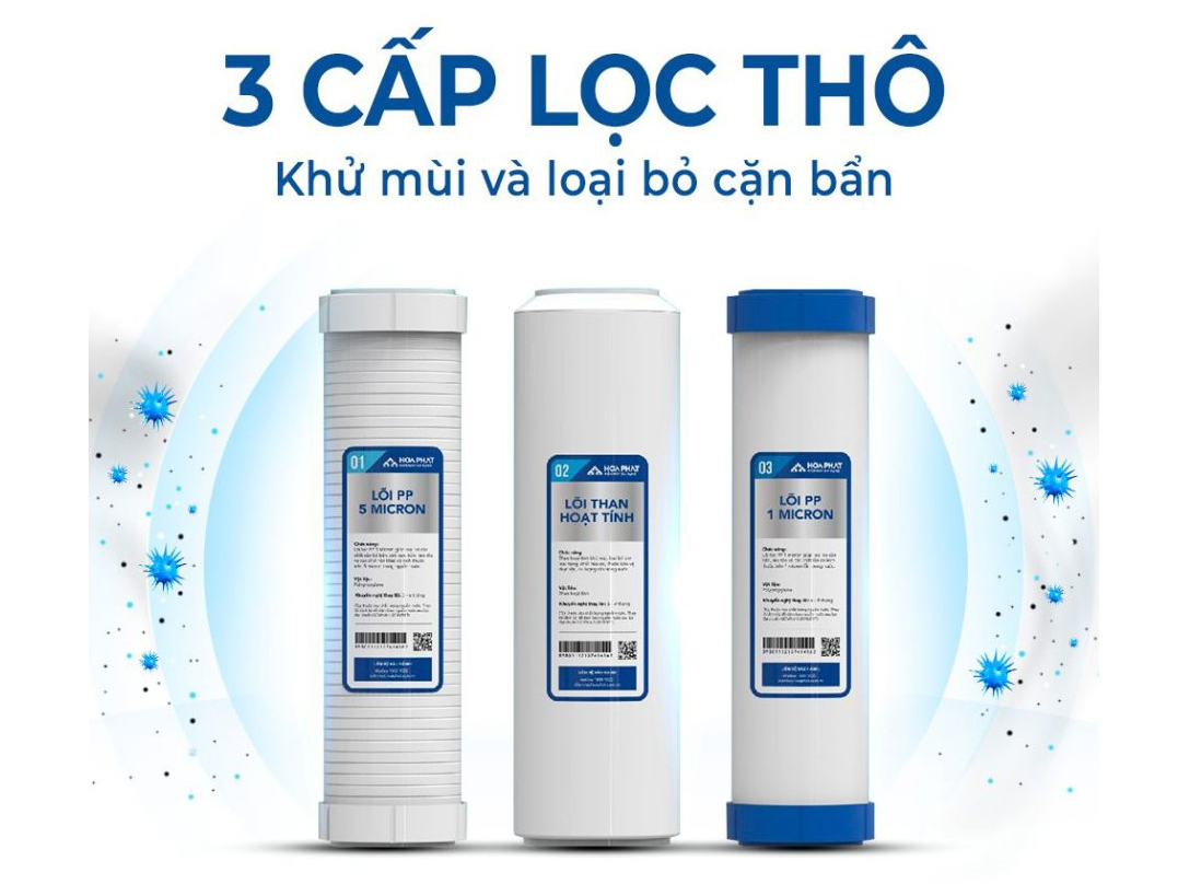 Máy lọc nước có 3 lõi lọc thô