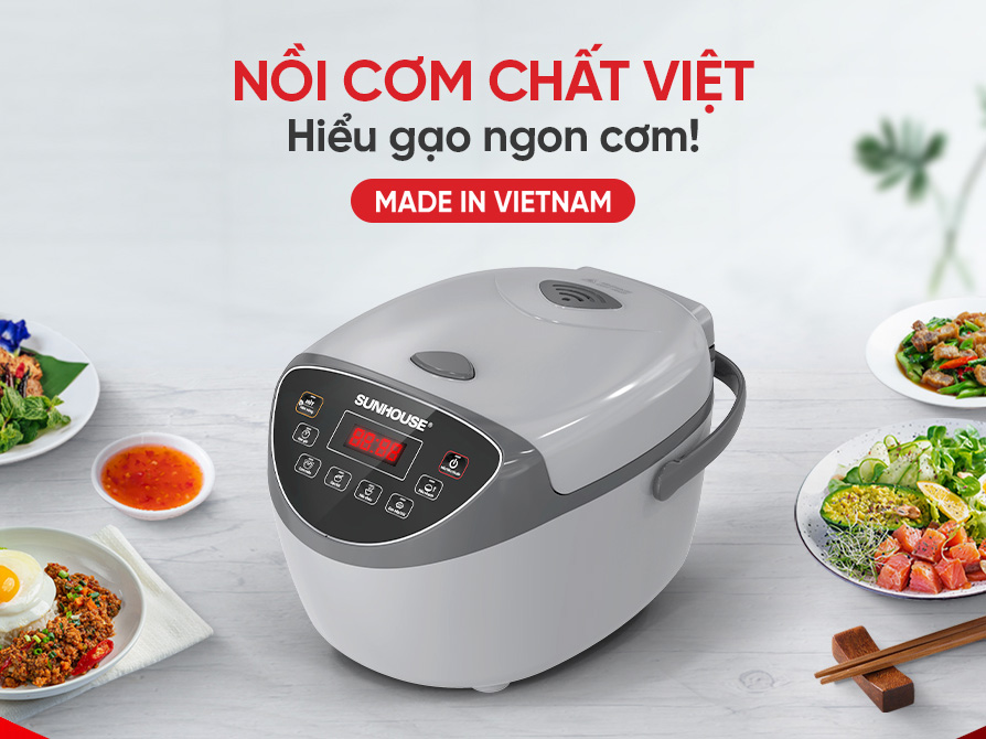 Nồi cơm điện Sunhouse có dung tích 1.8 lít