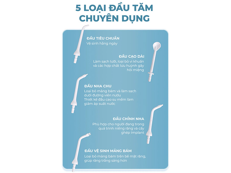 Máy tăm nước Magic Eco Pro-82 có 5 đầu tăm