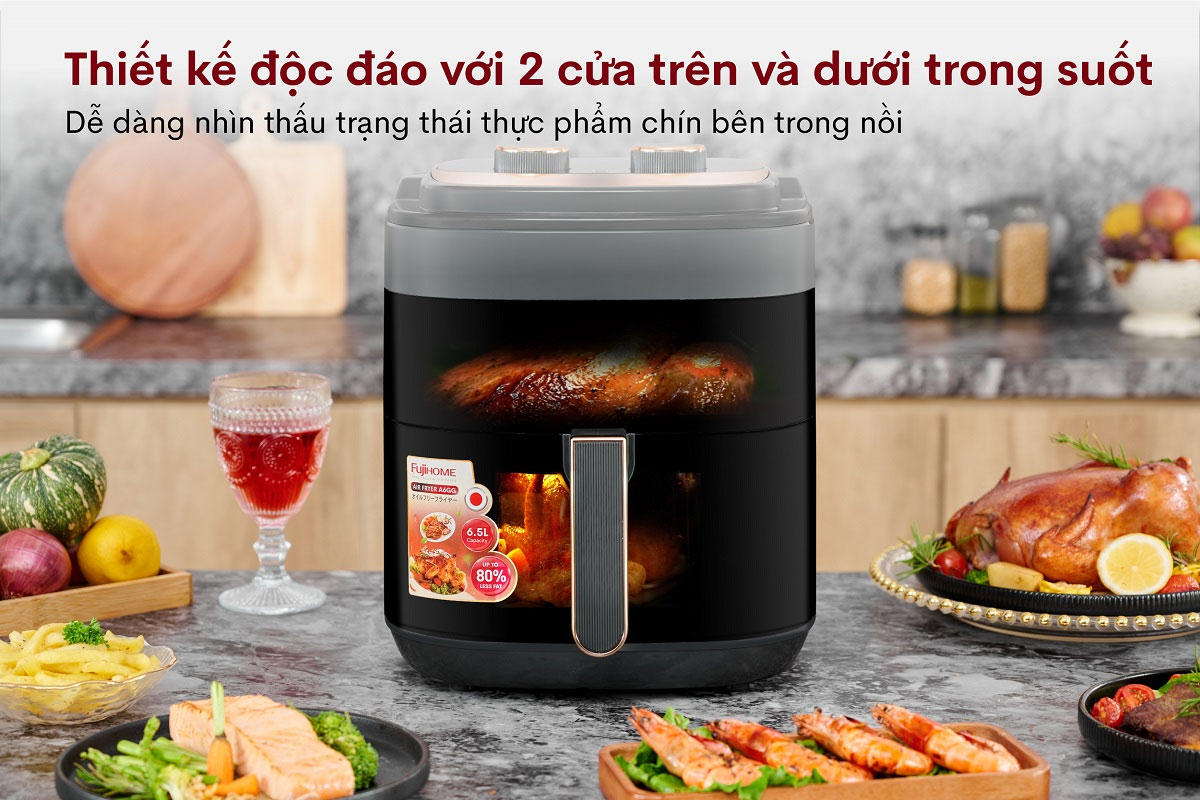 Nồi chiên không dầu có cửa kính quan sát