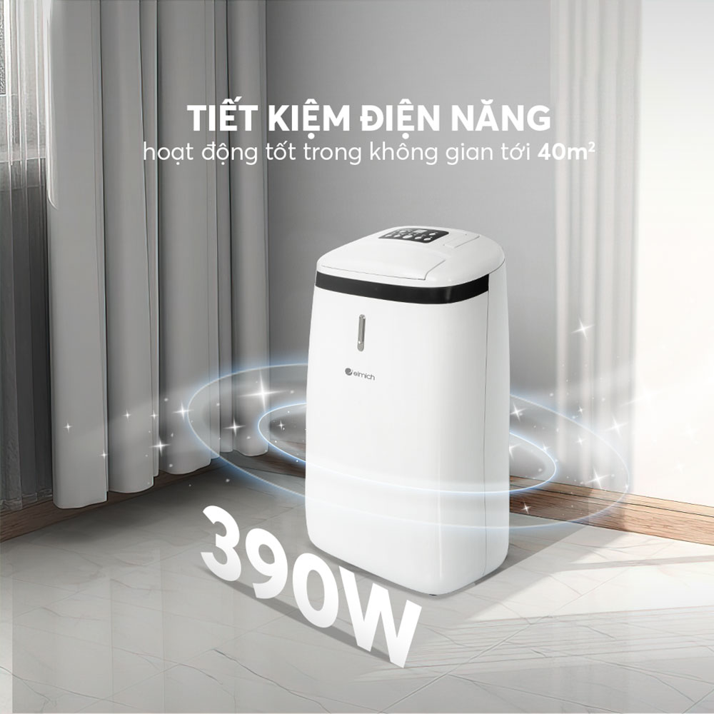 Máy hút ẩm không khí Elmich DE-3923 vận hành với công suất 390W