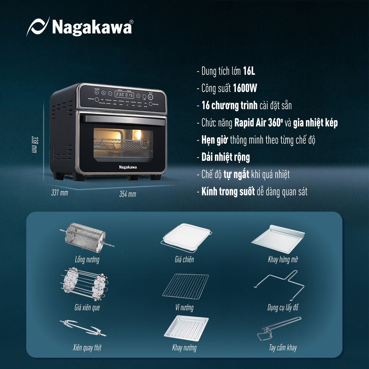 Phụ kiện nồi chiên không dầu Nagakawa NAG3308