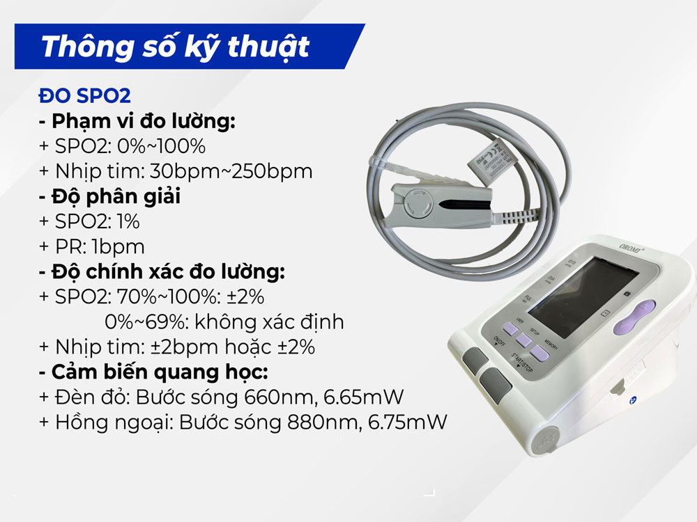 Máy đo huyết áp điện tử hỗ trợ đo nồng độ oxy trong máu