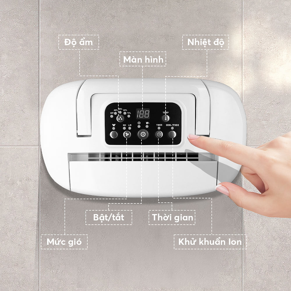 Máy hút ẩm không khí Elmich DE-3923 có bảng điều khiển dễ sử dụng