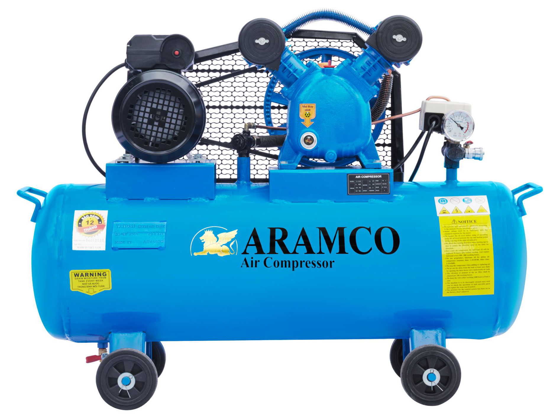 Máy nén khí Aramco V-0.12/8 hoạt động với công suất mạnh mẽ