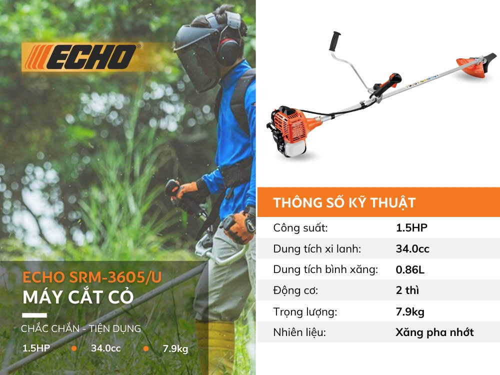 Echo SRM3605/U có độ ồn thấp