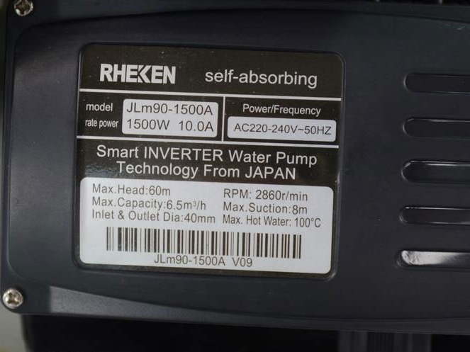 Thông số kỹ thuật của máy bơm tăng áp