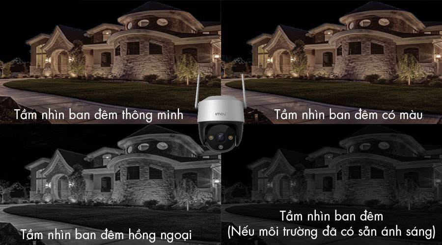 Camera wifi ghi hình ảnh ban đêm màu