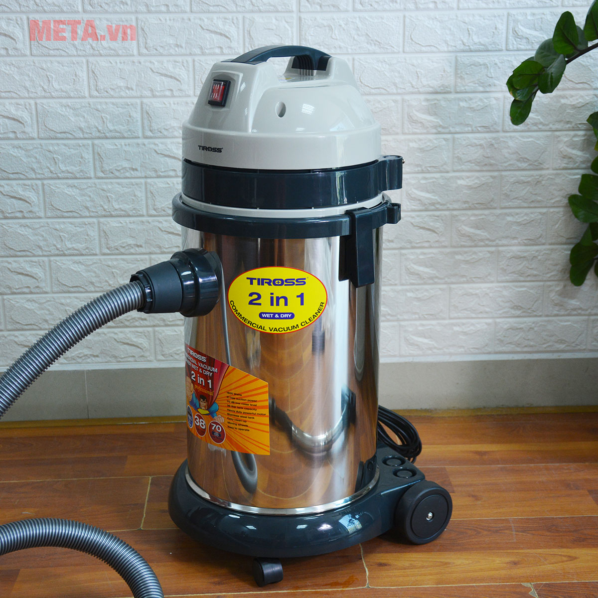 Máy hút bụi công nghiệp Tiross TS9303 có thùng inox