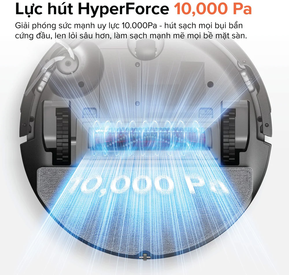 Lực hút HyperForce 10.000 Pa – Sức mạnh làm sạch vượt trội
