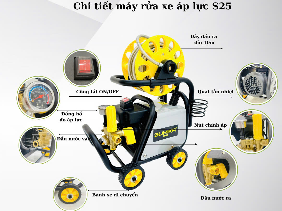Máy rửa xe áp lực cao Sumika S25