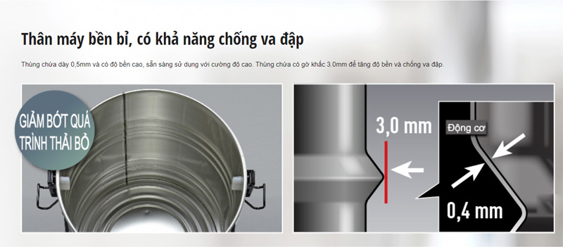 Máy có khả năng chống va đập