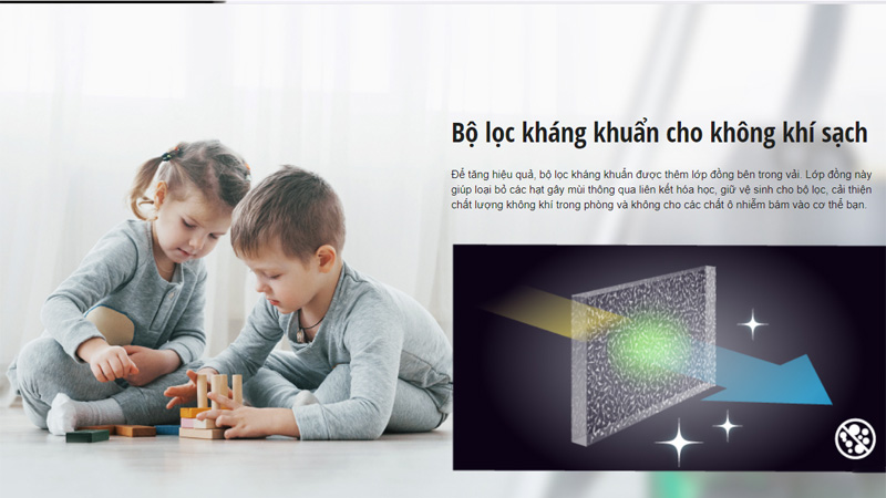 Bộ lọc có chứa đồng giúp ngăn lại các hạt mùi