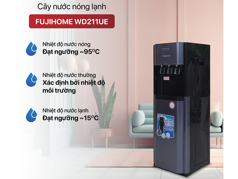 Nhiệt độ nước lên tới 95 độ C