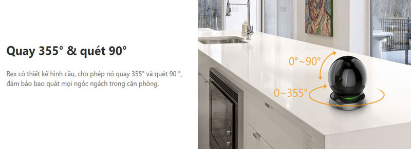 Camera Wifi có góc quét dọc 90 độ