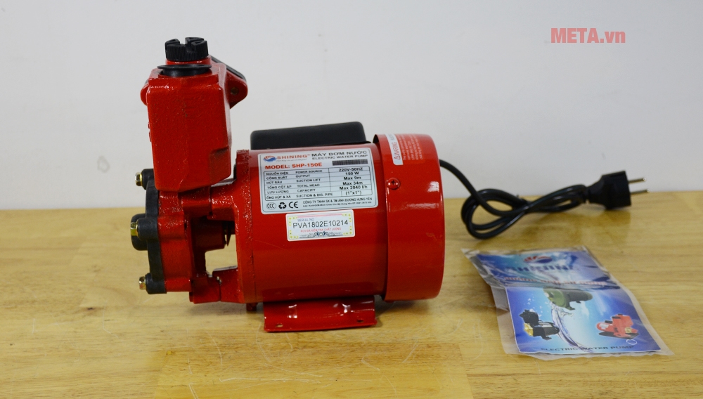 Máy bơm nước Shining SHP-150E được trang bị lõi mô tơ quấn dây đồng nguyên chất