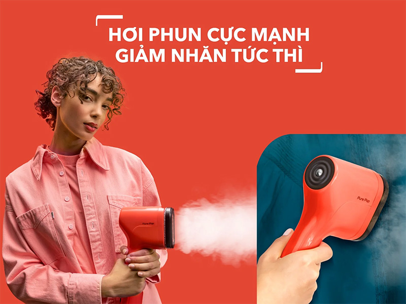 Bàn ủi hơi nước cầm tay Tefal Pure Pop có hơi phun mạnh