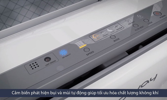 Máy lọc khí Coway AP-3008FH sử dụng bảng điều khiển cảm ứng tiện dụng