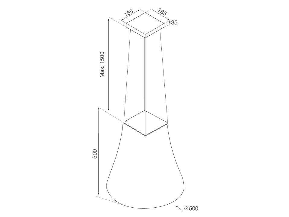 Kích thước máy hút mùi Malloca