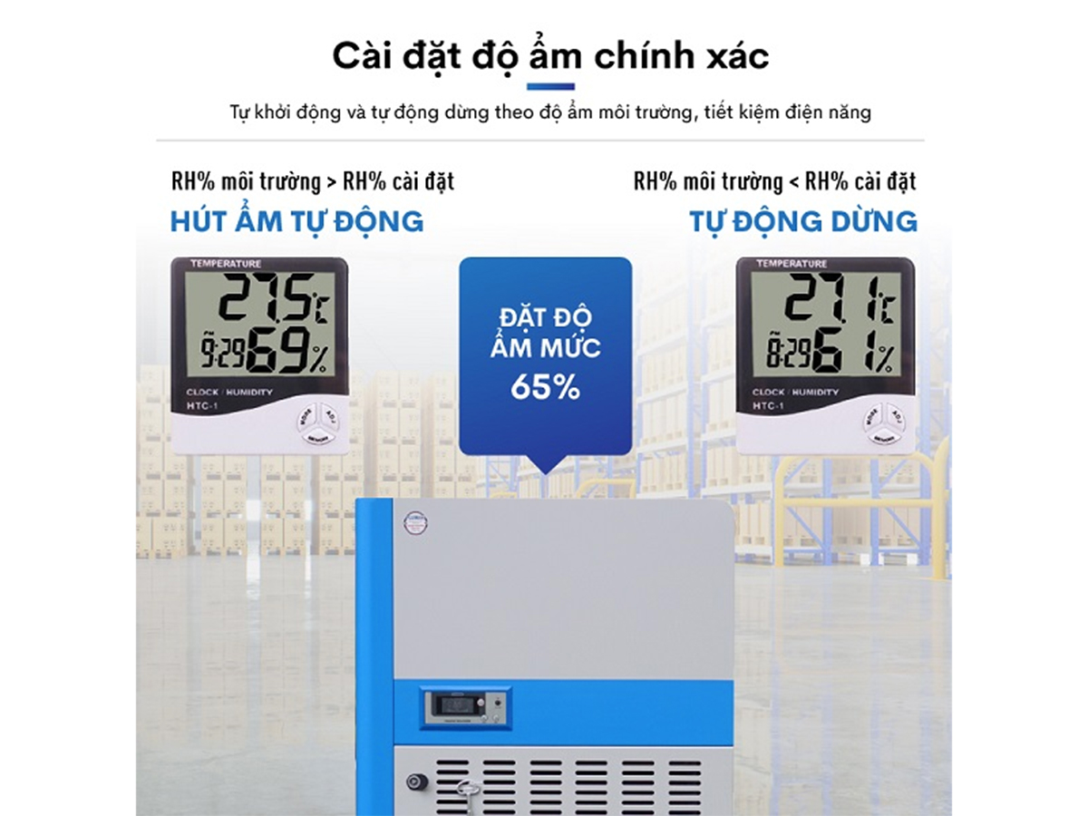 Có thể cài đặt độ ẩm chính xác