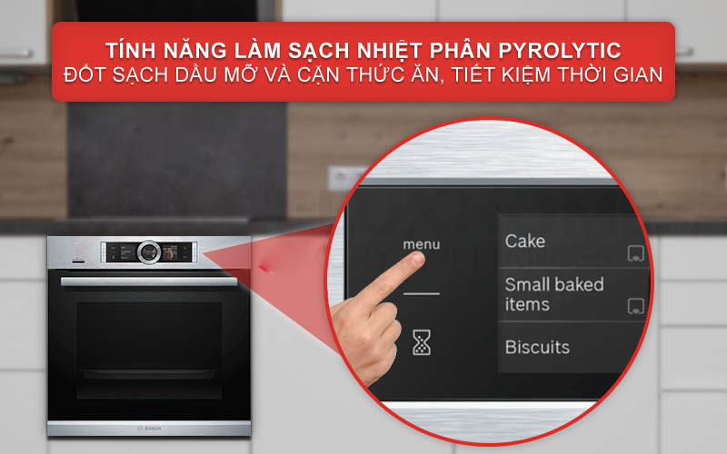 Lò nướng có tính năng làm sạch nhiệt phân Pyrolytic