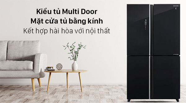 Tủ lạnh Sharp SJ-FXP640VG-BK được thiết kế theo kiểu multidoor 4 cửa hiện đại
