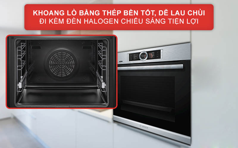 Lò nướng Bosch thiết kế khoang lò chống gỉ