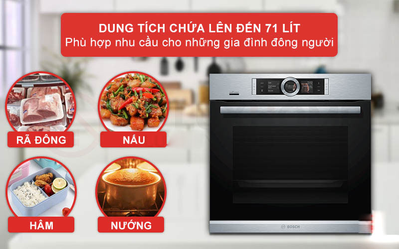 Lò nướng với dung tích 71 lít