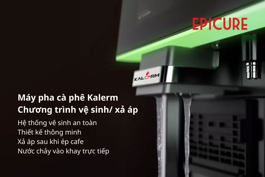 Máy pha cà phê Espresso có hệ thống vệ sinh an toàn